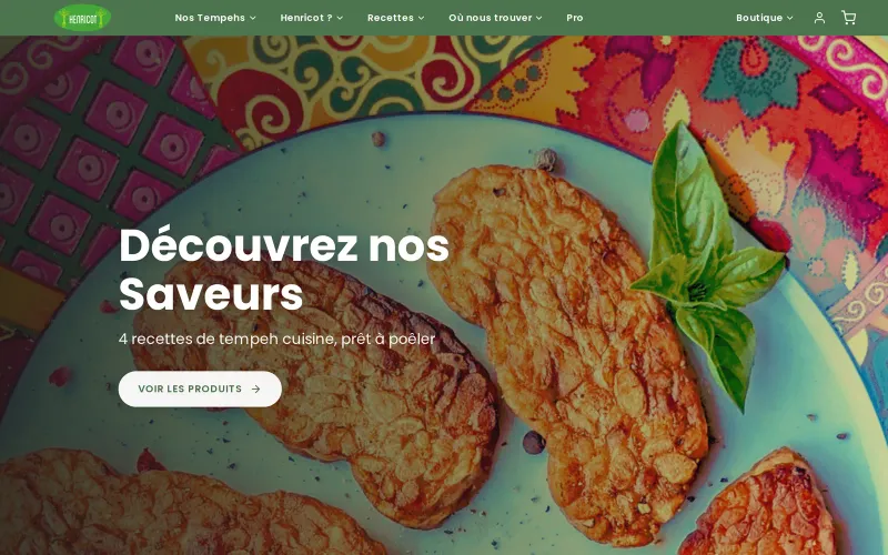 Page d'accueil du site Henricot
