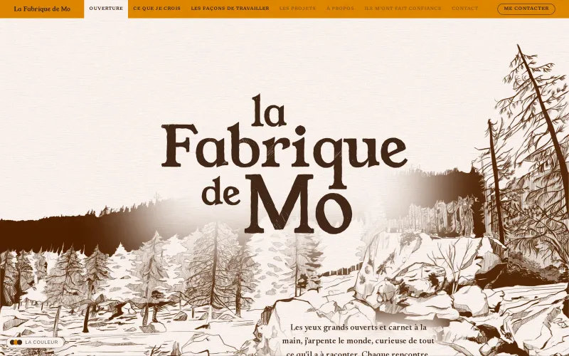 Page d'accueil du site La Fabrique de Mo