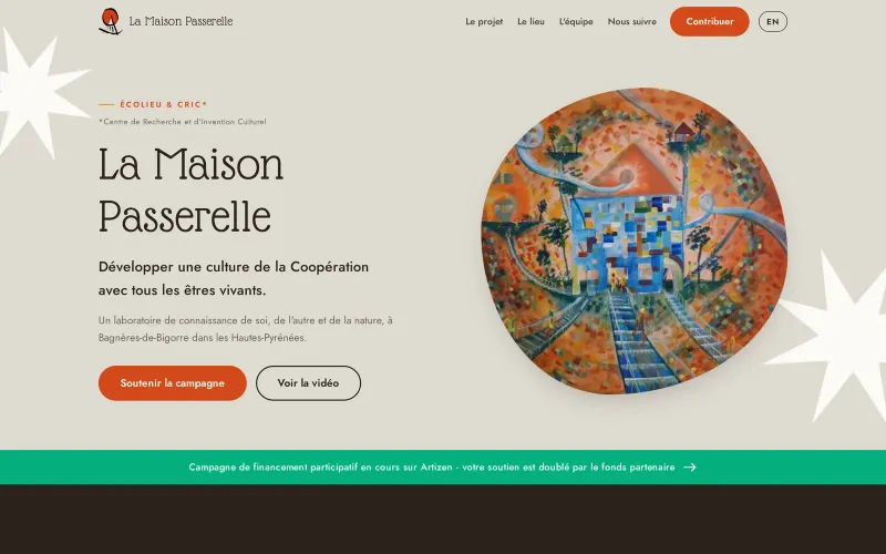 Page d'accueil du site de La Maison Passerelle